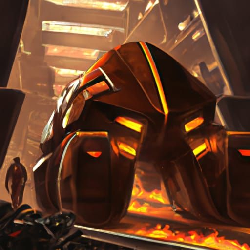 Dynamic Concept Art in Orange and Teal