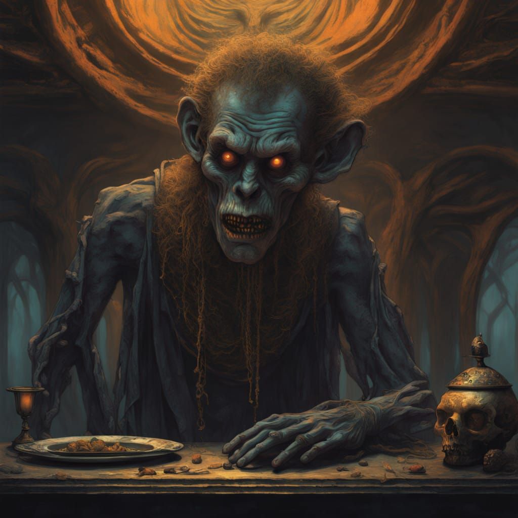 Grotesque Zombie Monkey Clown Devours Human Brain