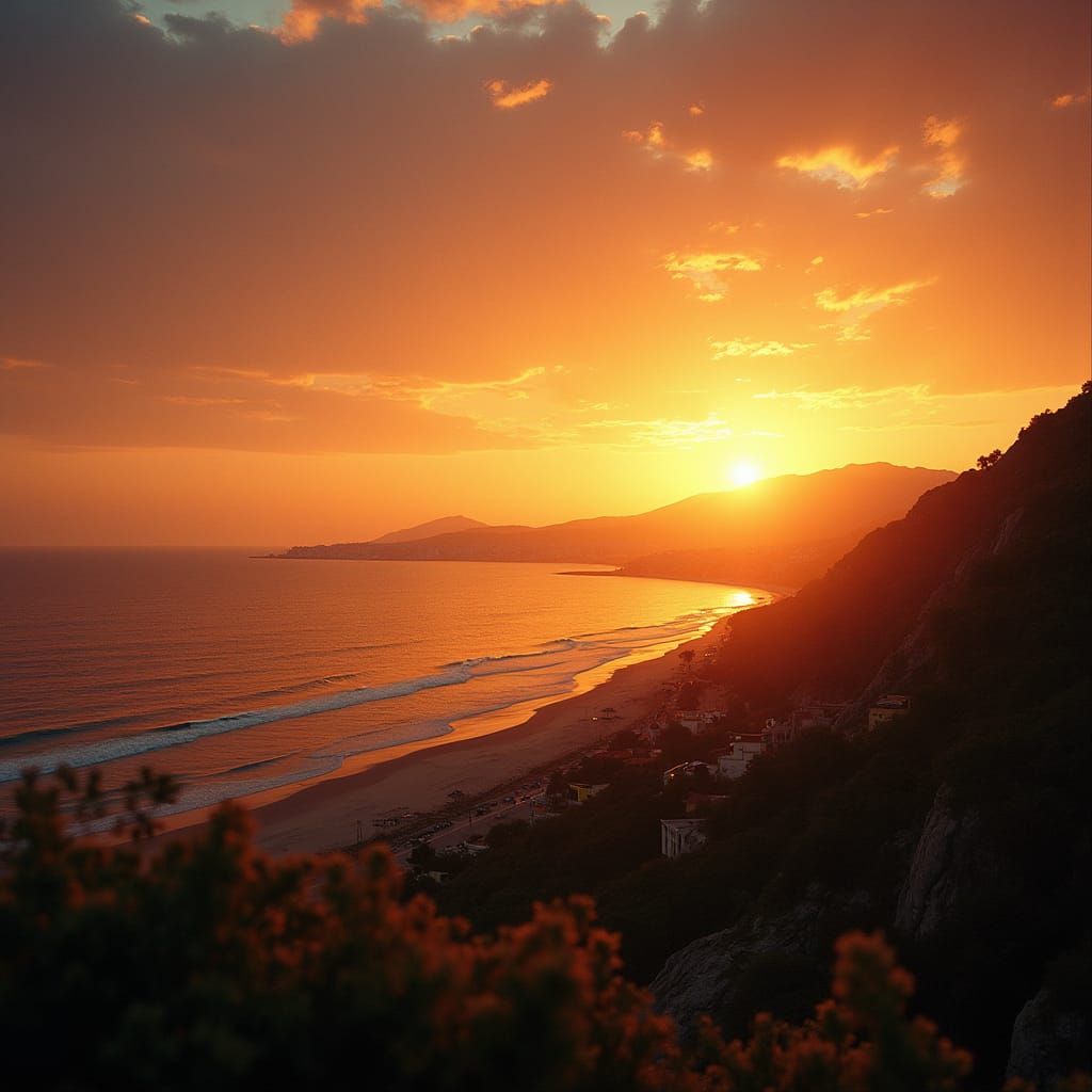 Turkish Sunset Over Alanya Peninsula, Antalya