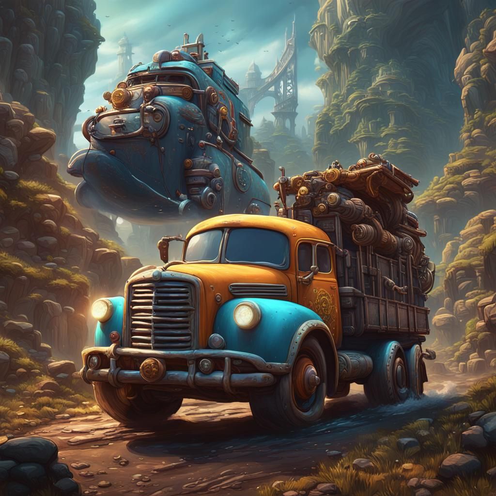 Baby Truck Driver Fantasy Concept Art