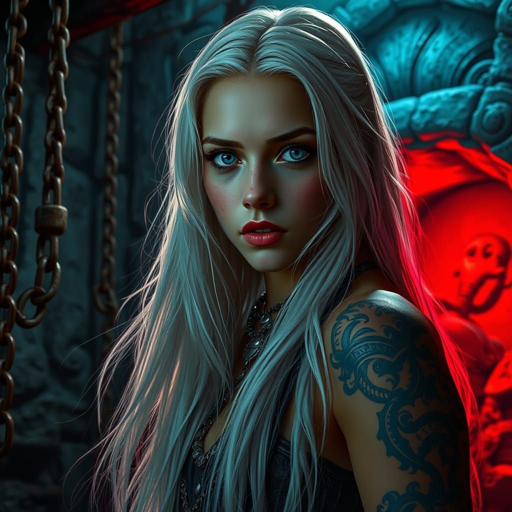 Ethereal Girl in a Haunted Dungeon