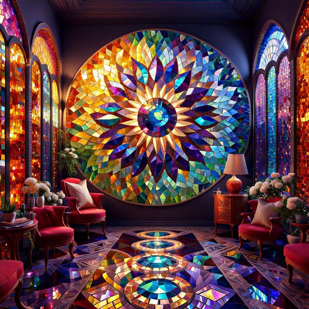 Dazzling Gemstone Mosaic in Vibrant, Cinematic Style