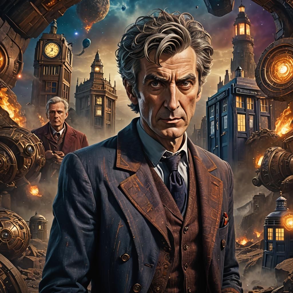 Detailed Portrait of Doctor Who in Fantasy Style