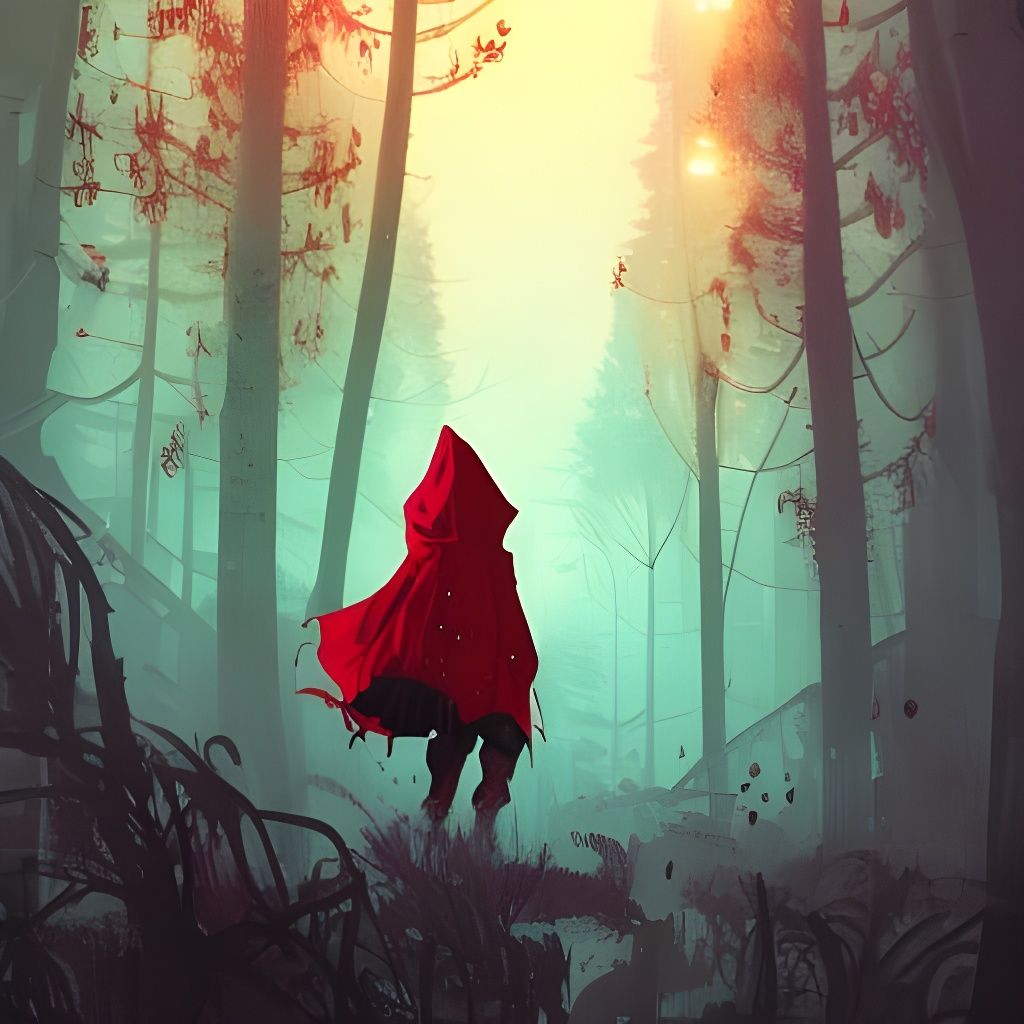 Intricate Dark Red Riding Hood Photography