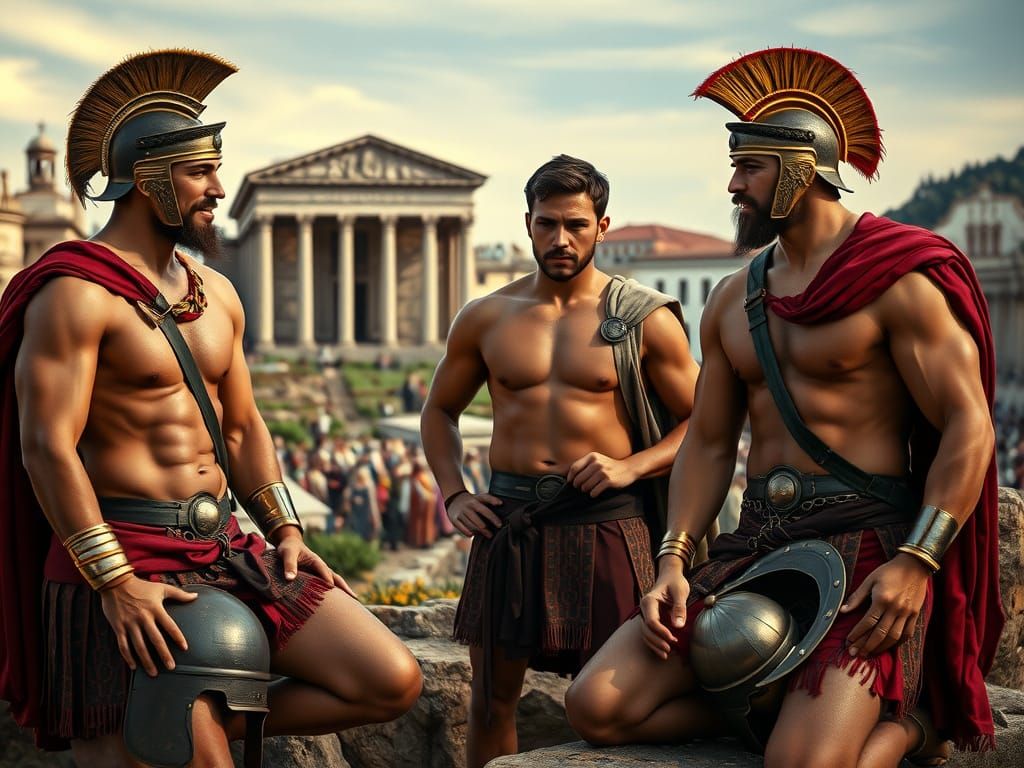 Muscular Roman Legionaries in Renaissance Style