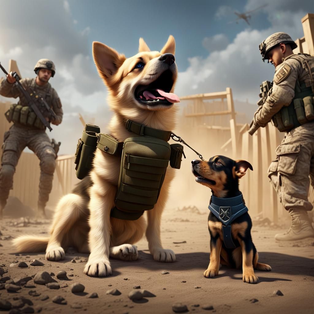 K9 Puppy Recruit Boot Camp Fantasy Art