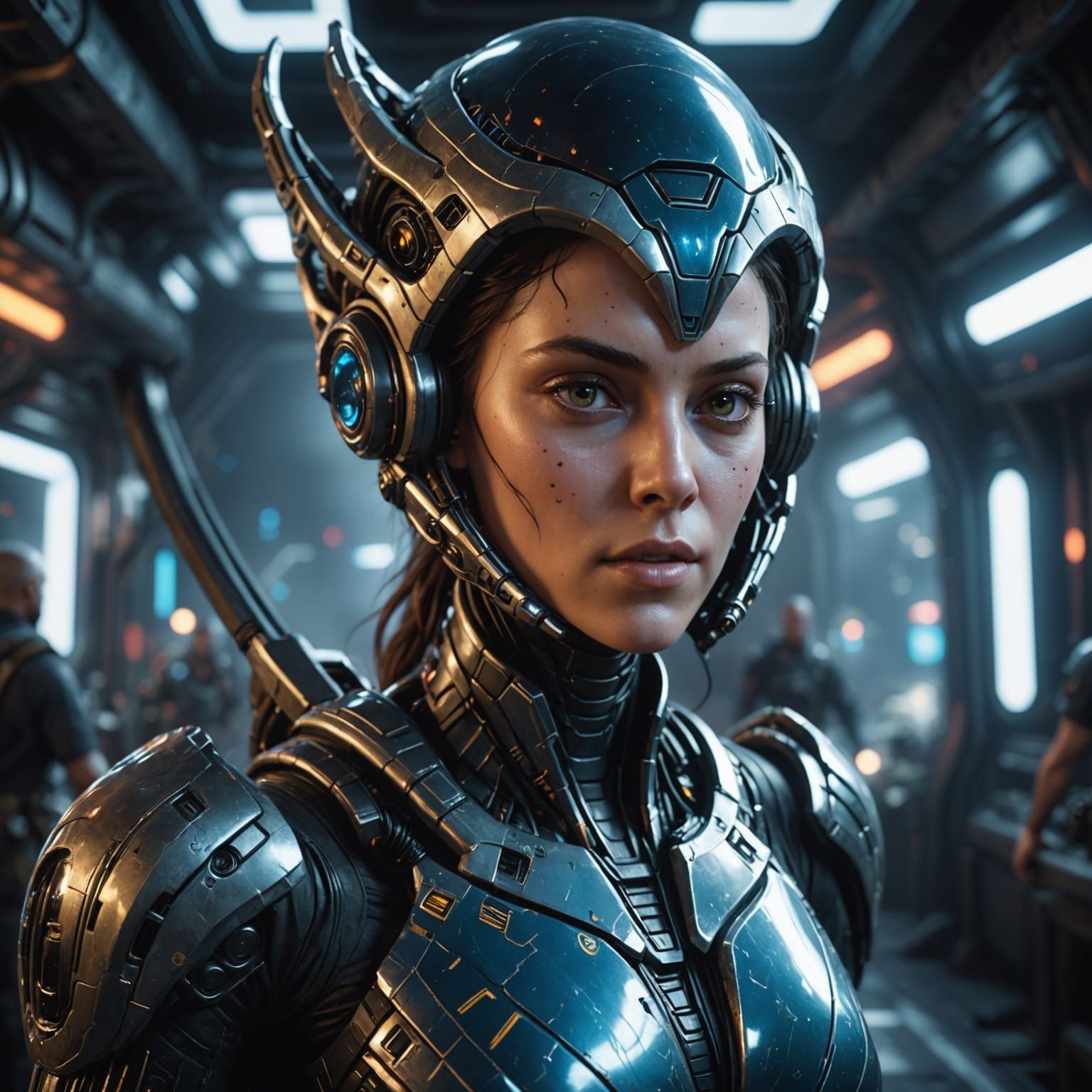 Beautiful Alien Woman in 3D Game Cinematic Style