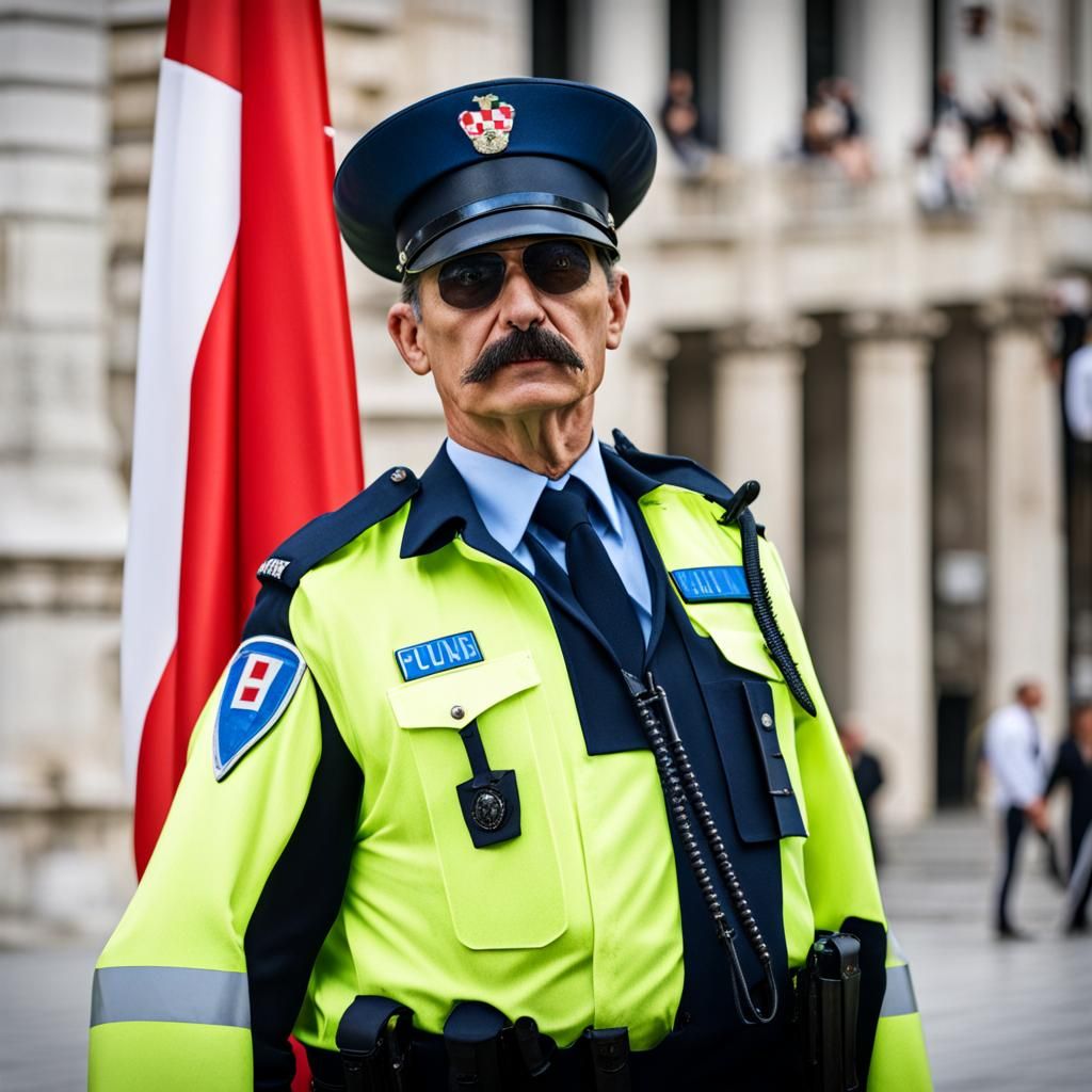 Croatian Policeman in Official Uniform