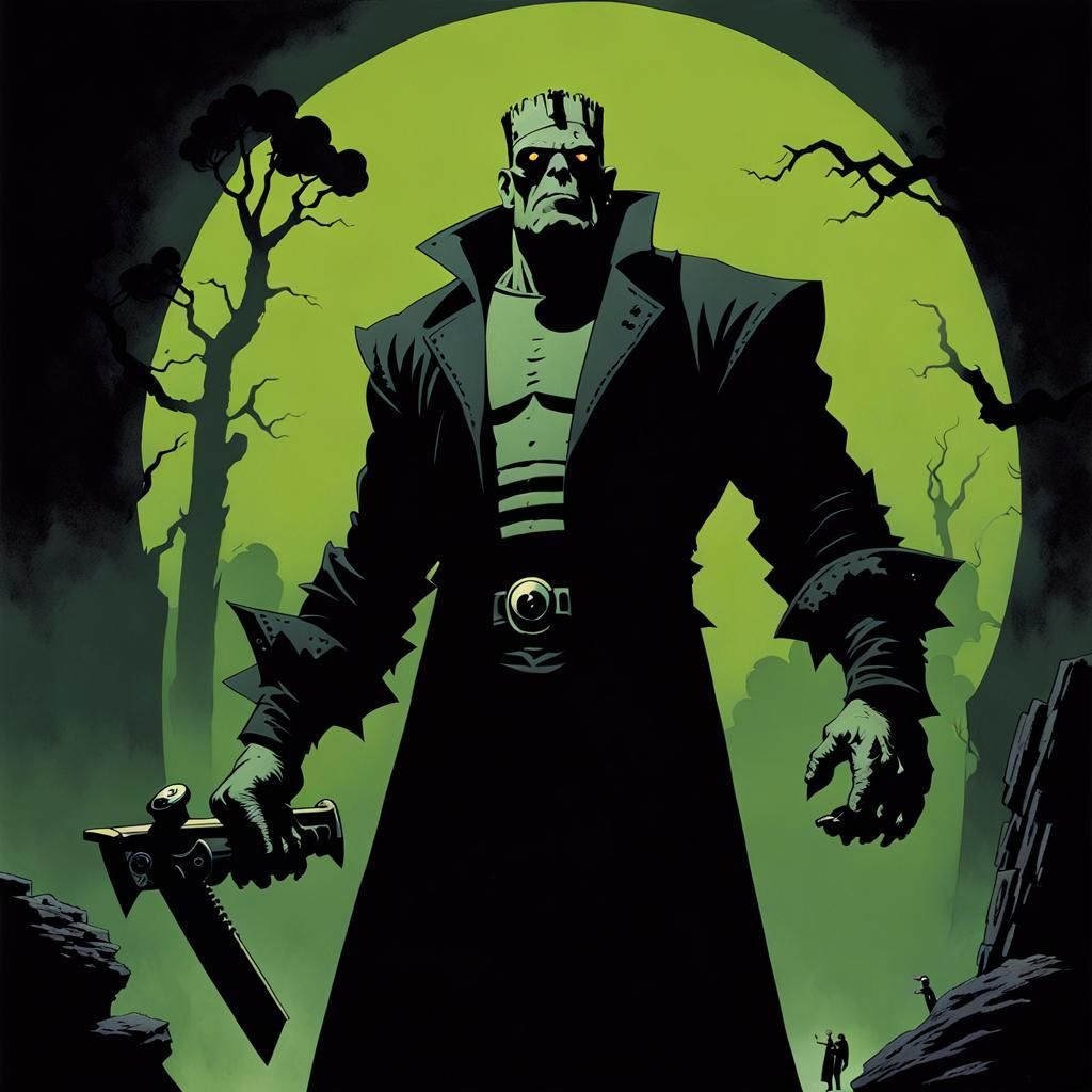 Frankenstein's Monster in Mignola Style