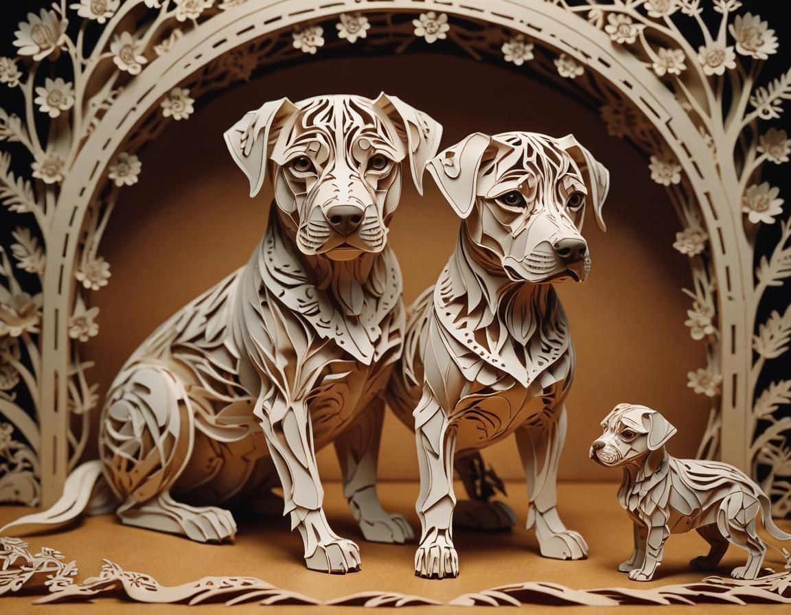 kirigami dogs