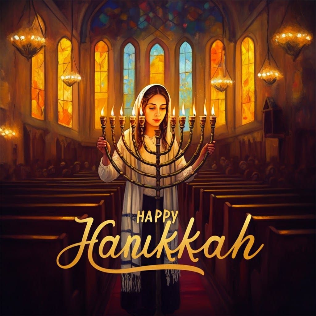 Judaic Art 19 Happy Hanukkah