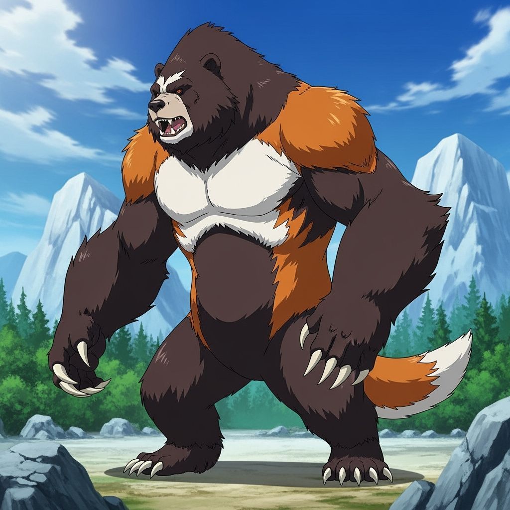 Bearaline Creature: Manga Style Anime Art