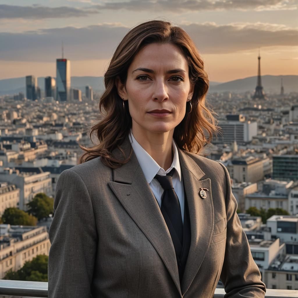 French Interpol Agent Portrait in Hyperrealistic Style