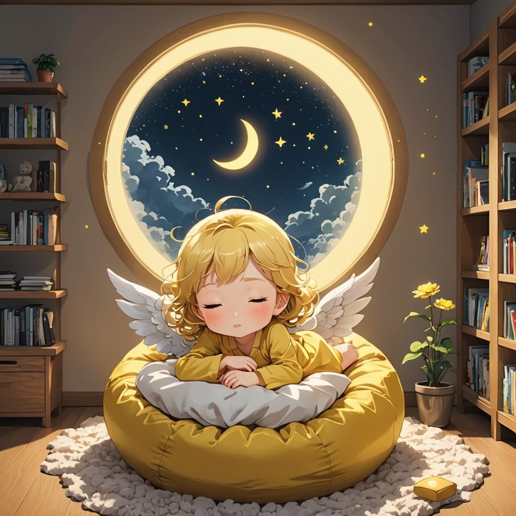 Cozy Chibi Angel Dream in Anime Style