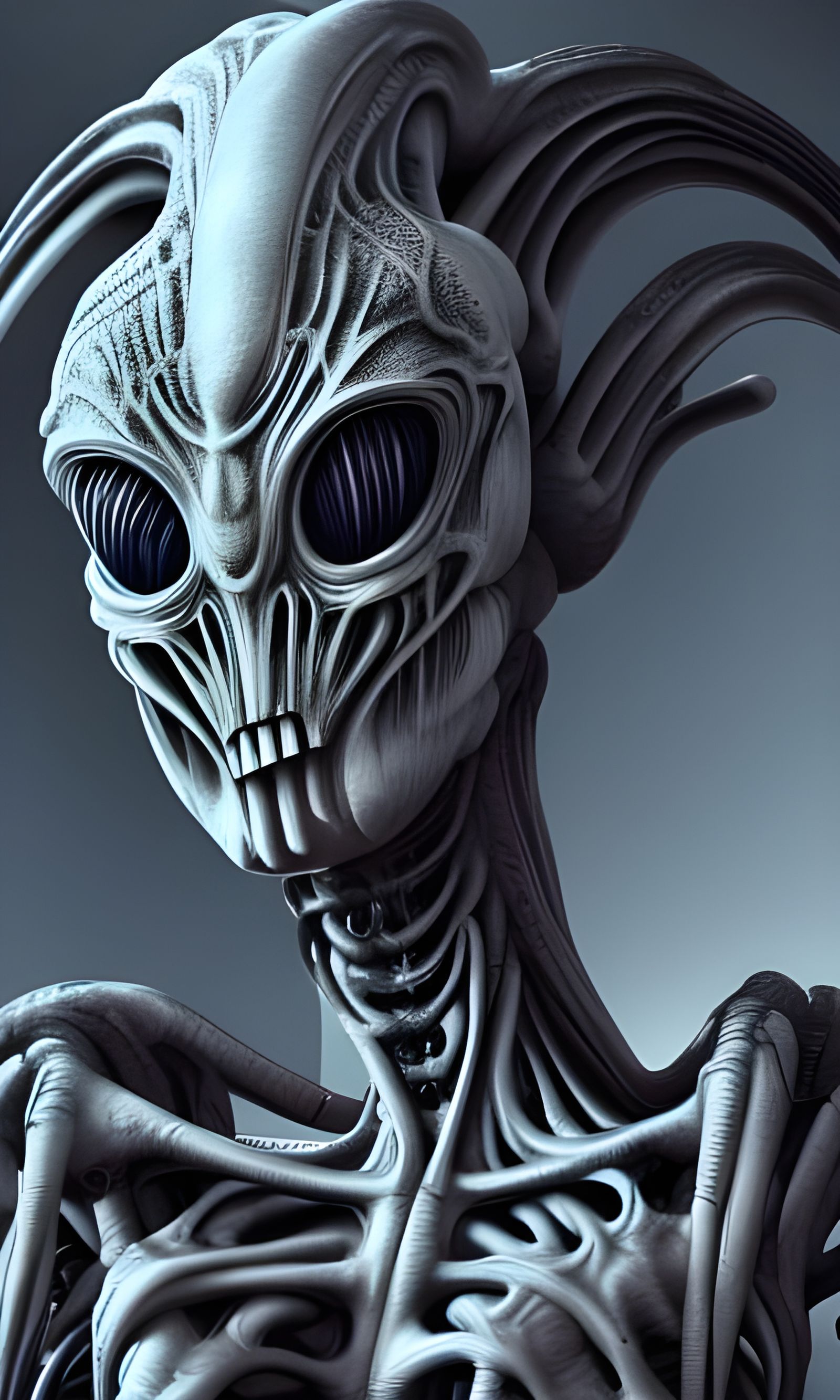 Alien Action Painting in Brutalist Style