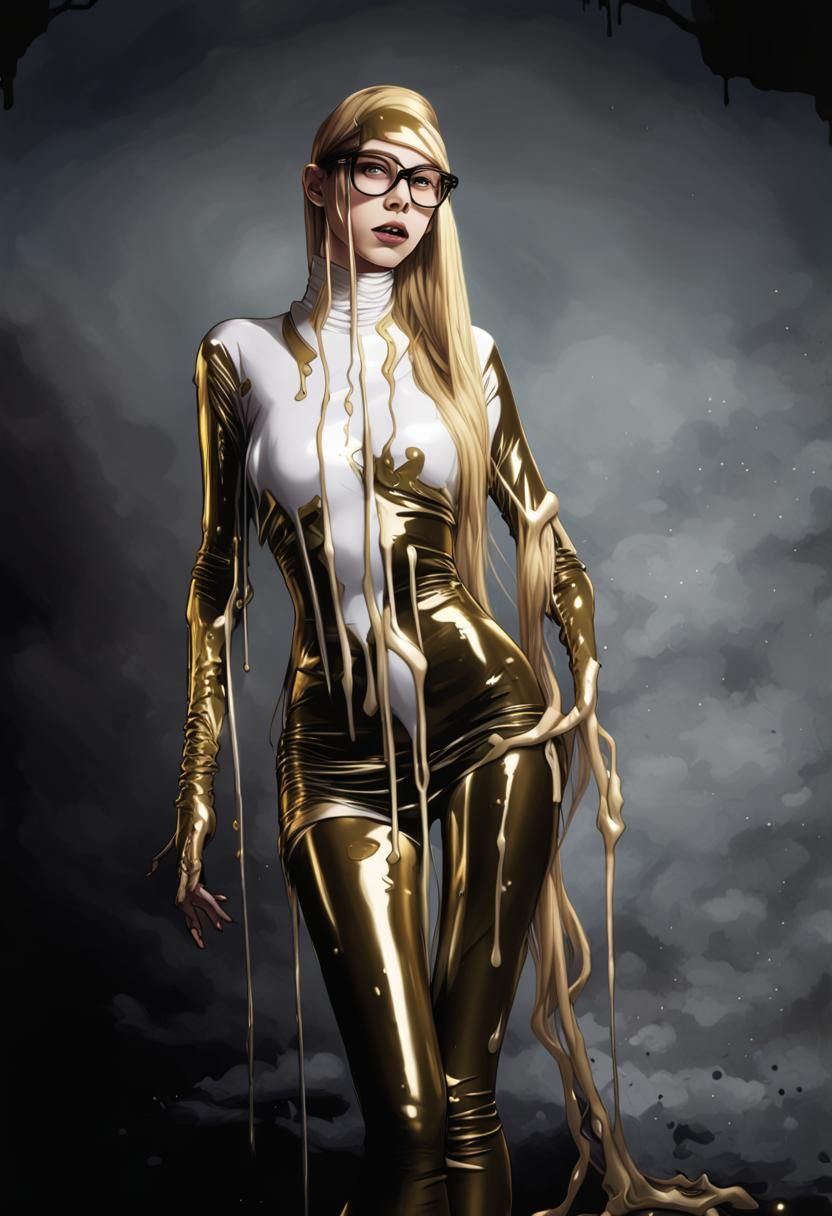 Gold Liquid Transformation: Slimewoman Assimilation