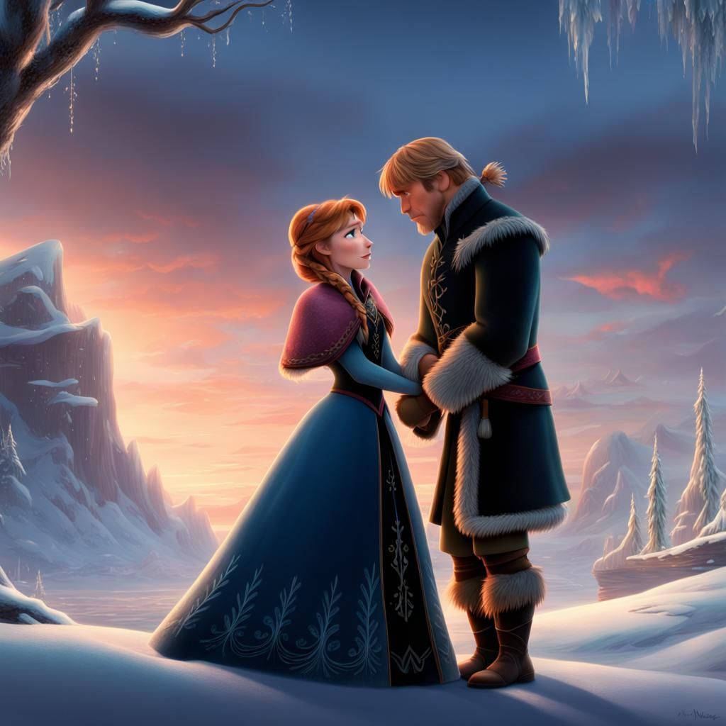 Kristoff & Princess Anna Holding Hands