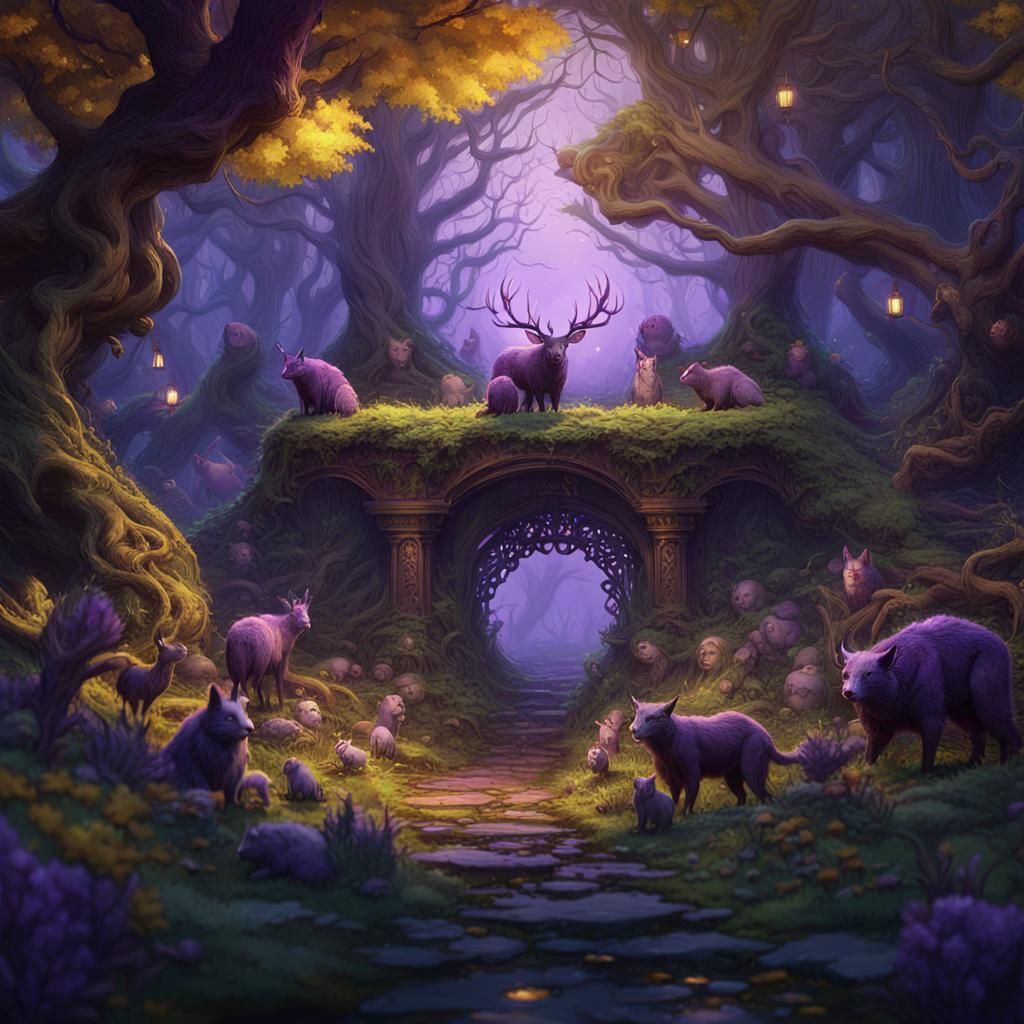 Hedge Witch in Dark Fantasy Forest Art