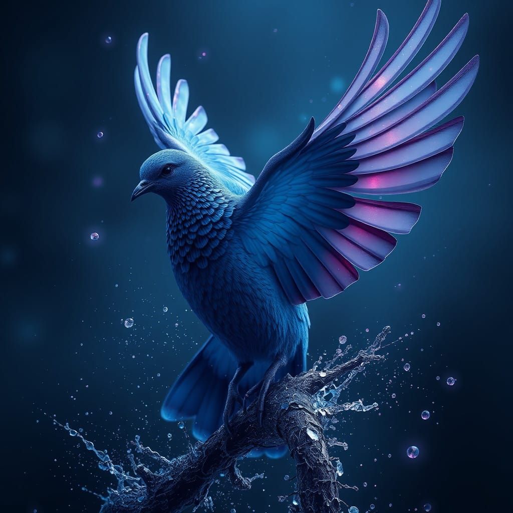 Sapphire Dove in Midnight Bloom