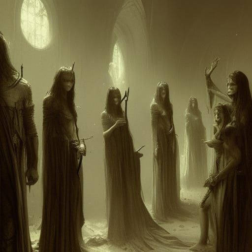 Horrific Elves in Doré and Rutkowski Style