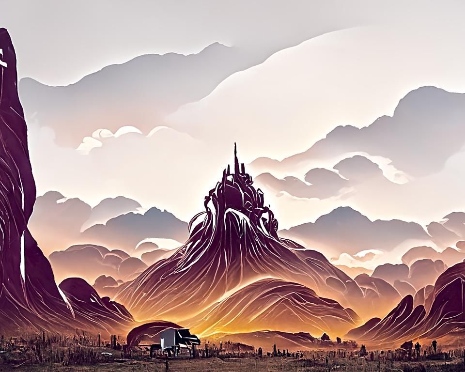 Lonely Mountains: Matte Black Paper Art