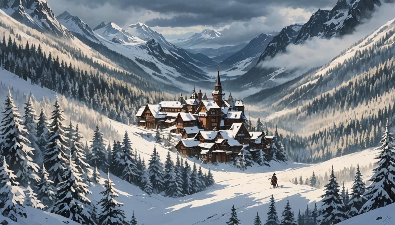 Anime Kingdom Between Mountains and Forest