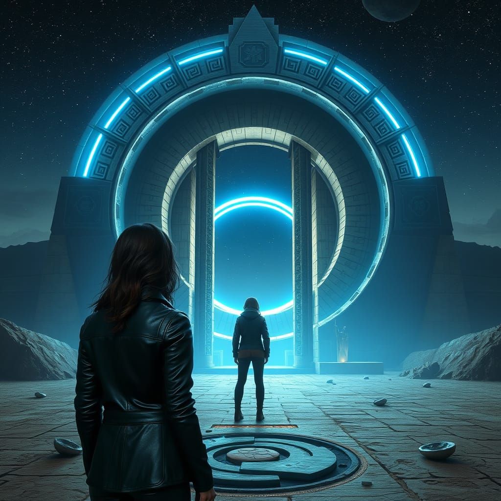 Activating the Star Gate: A Futuristic Egyptian Scene