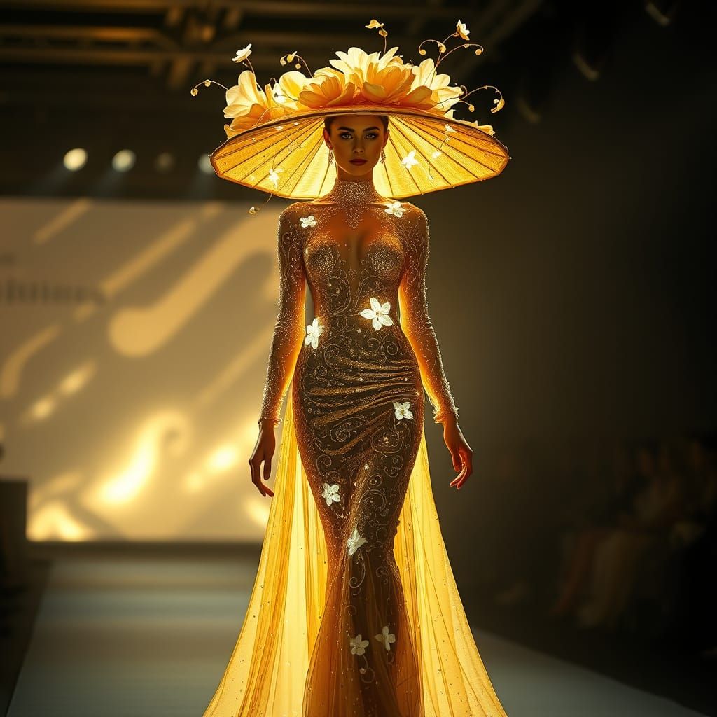 supermodel on the runway