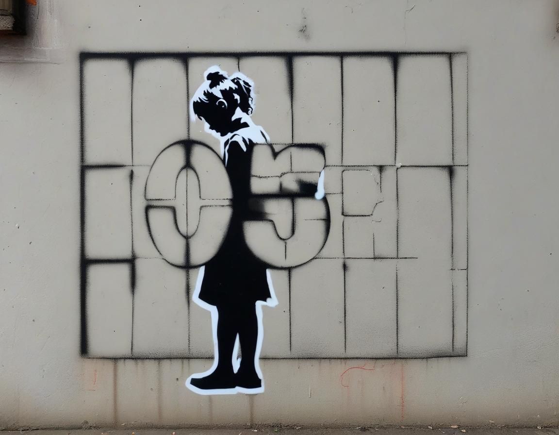 Banksy Style Stencil Wheatpaste Street Art