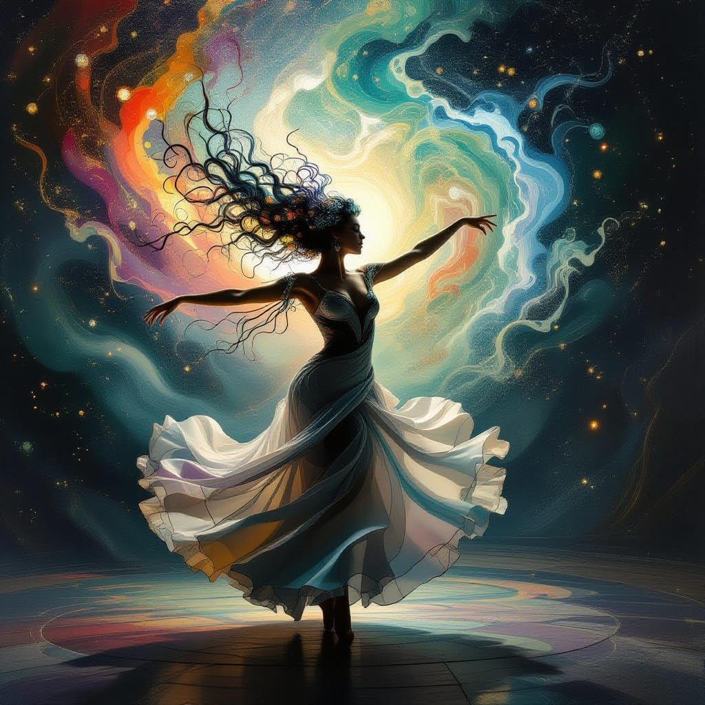 Surreal Dancer in Ethereal Circus Performance