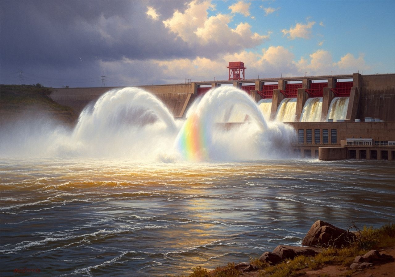 Gariep Dam Hydroelectric Power Unleashed in Aivazovsky Style