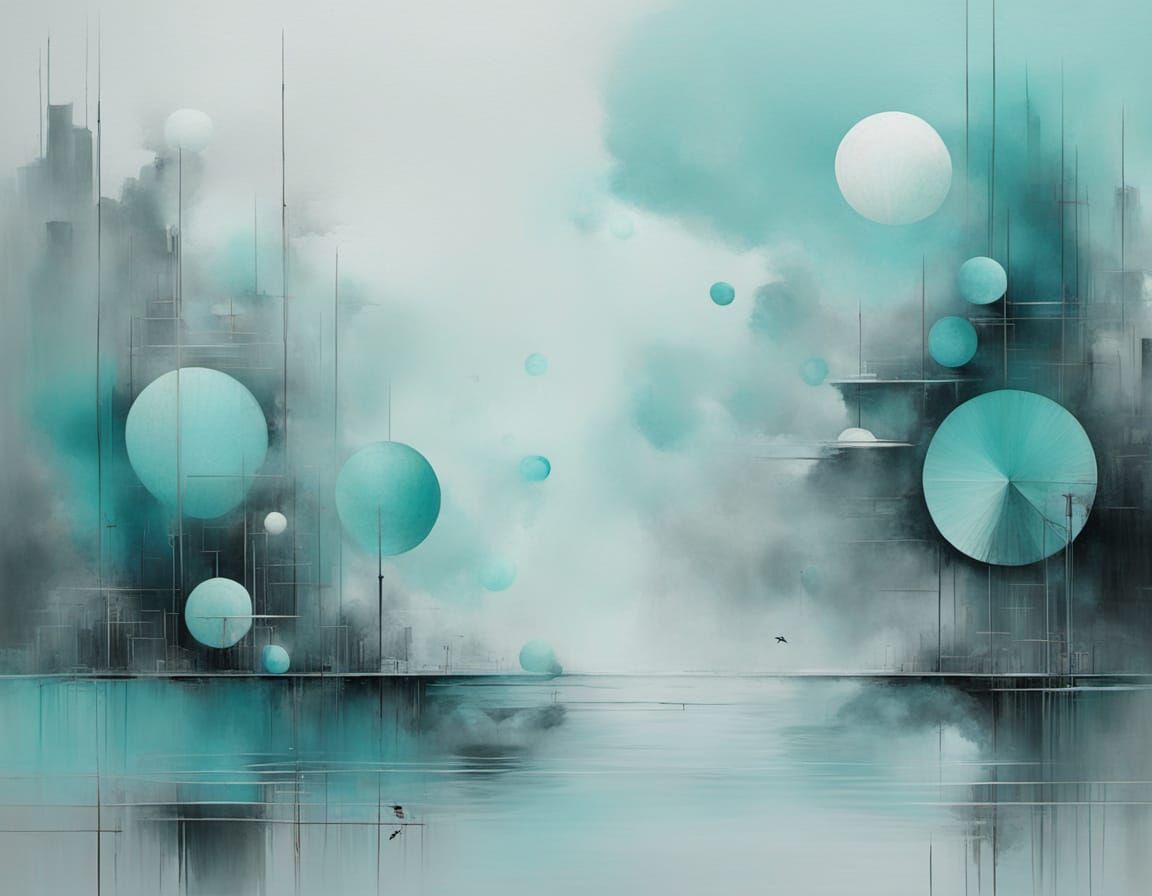 Abstract Surrealism Painting in Art Deco Style