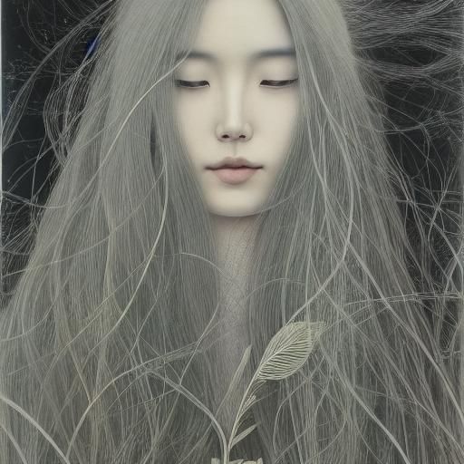 Woman with Narcotic Flower: Etching and Aquatint