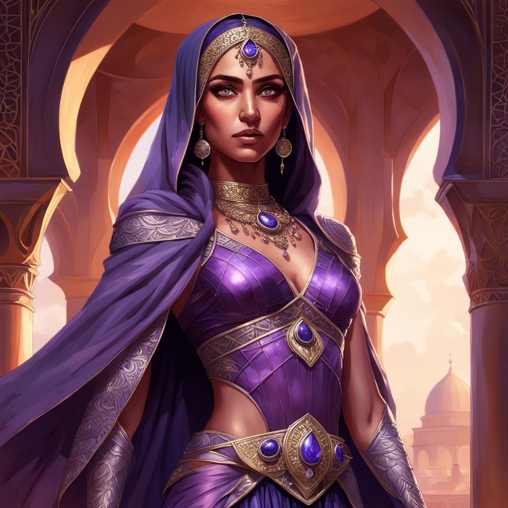 Arab Princess Portrait in Anime Art Style