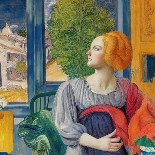 Vampire with Teddy Bear: Fauvist Portrait