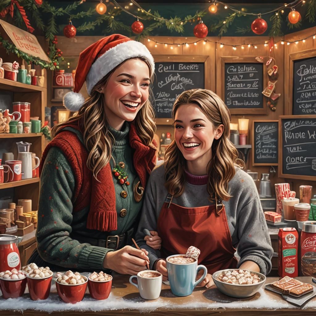 Christmas Market Vender in Vivid Colors