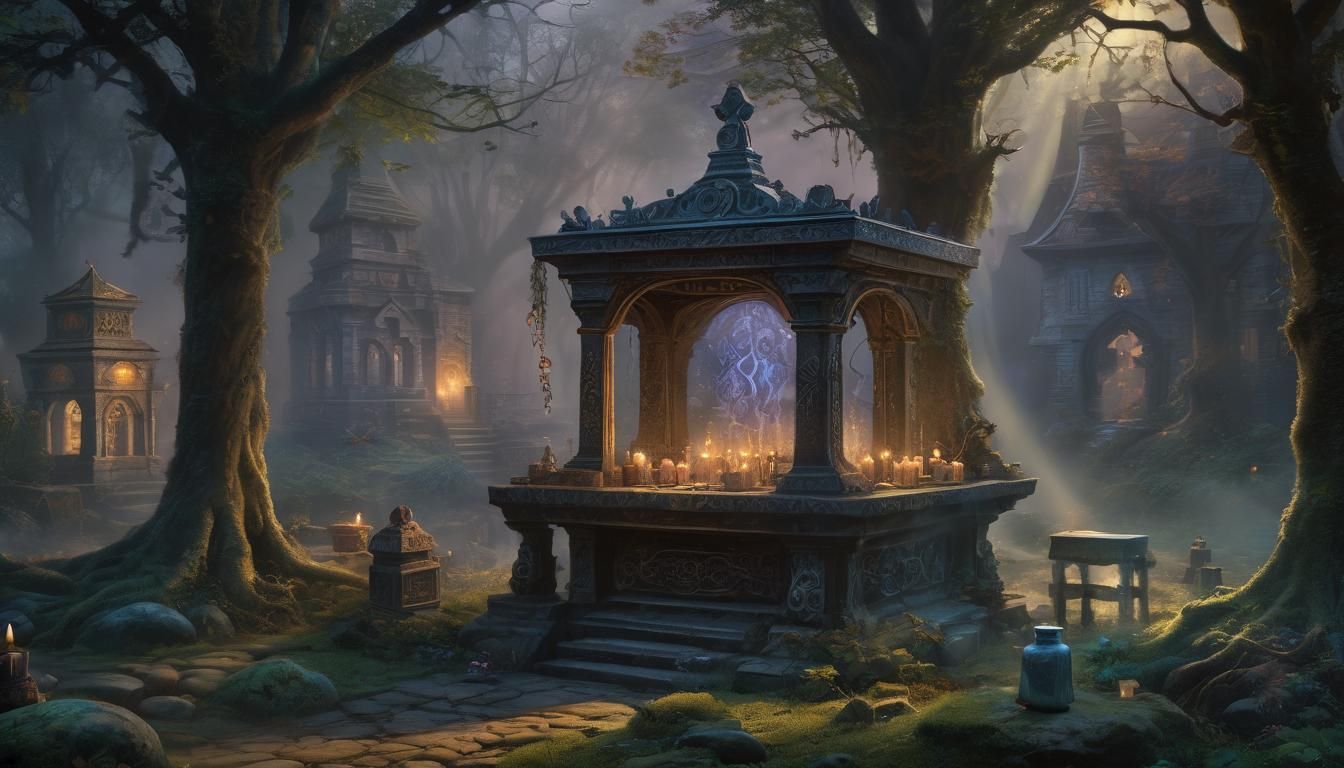 Ethereal Eldritch Altar in Hyperdetailed Fantasy Style