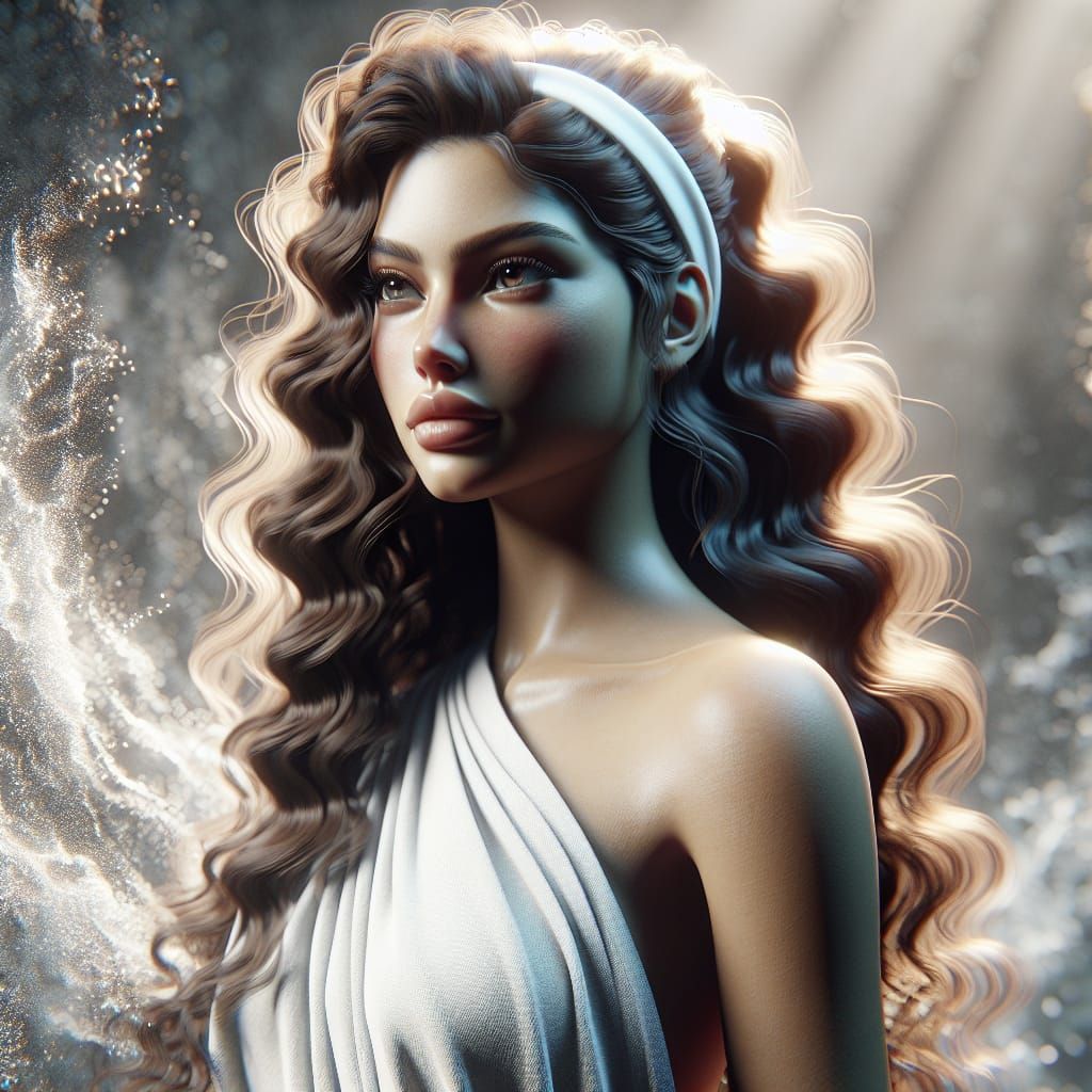 Greek Goddess of the Morning Bath in 8k