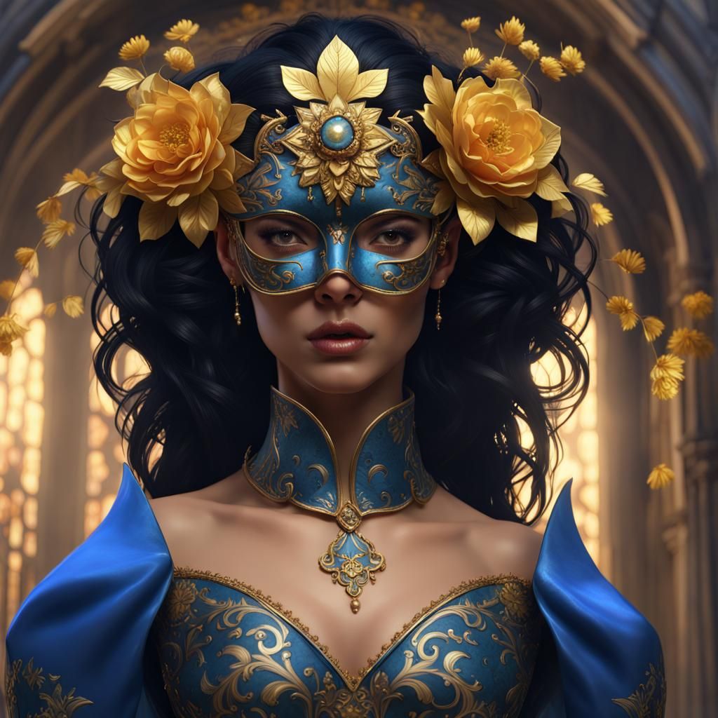 Masquerade Woman in Dark Fantasy Style
