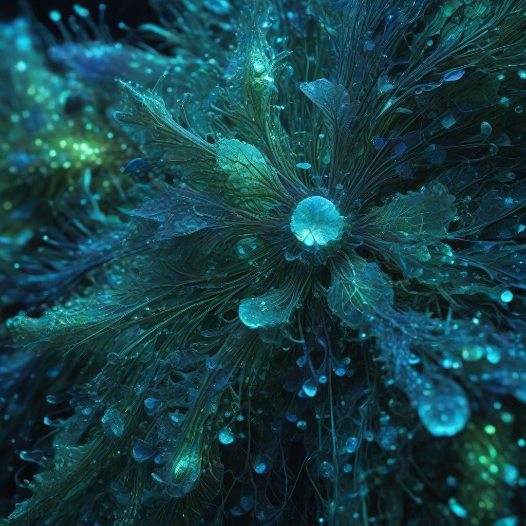 Bioluminescent Microscopic Tessellation in Iridescent Colors