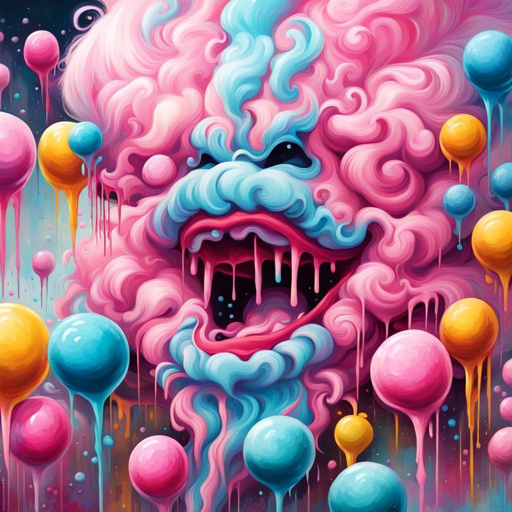 Colorful Cotton Candy Graffiti Art at Carnival