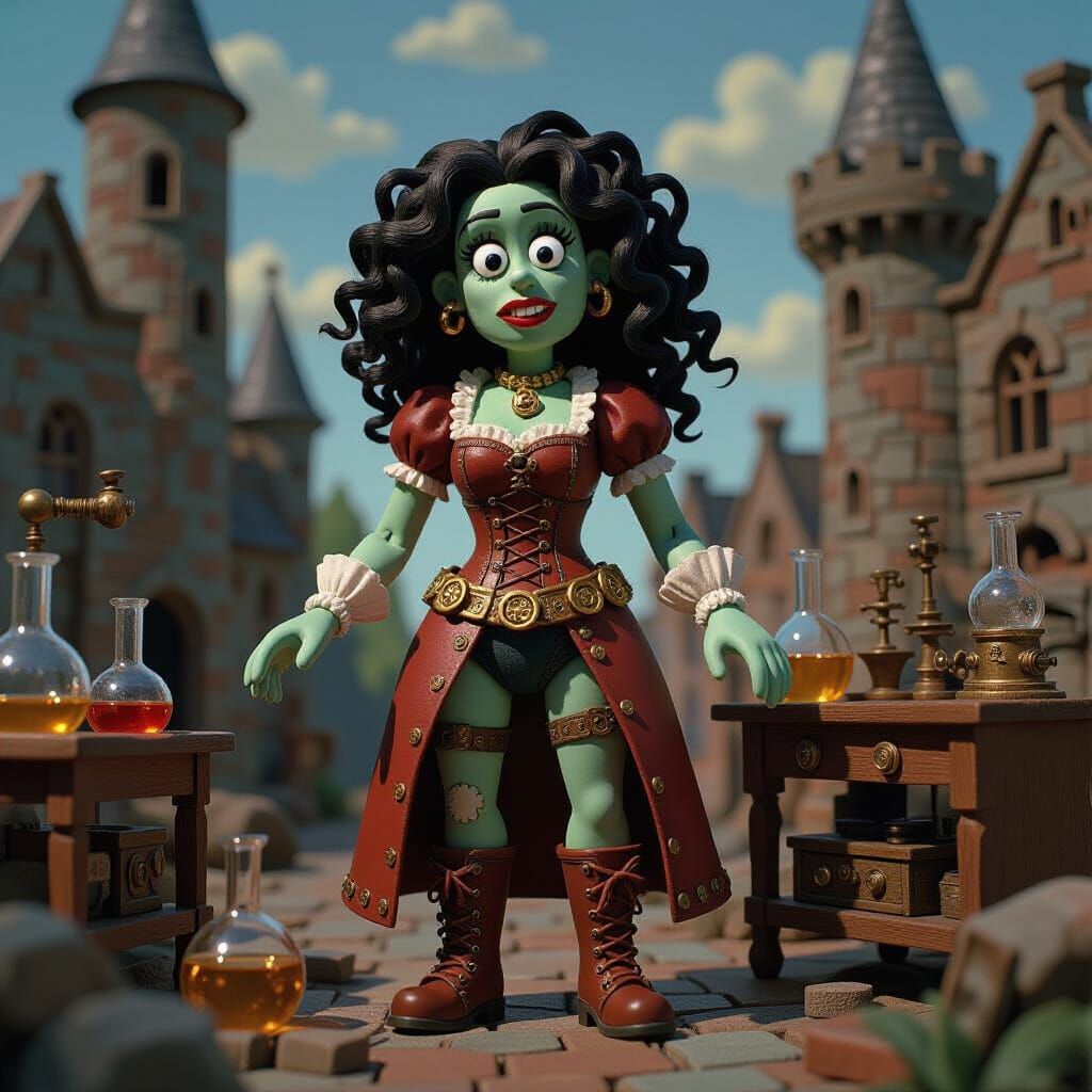 Steampunk Frankenstein Monster in Claymation Style