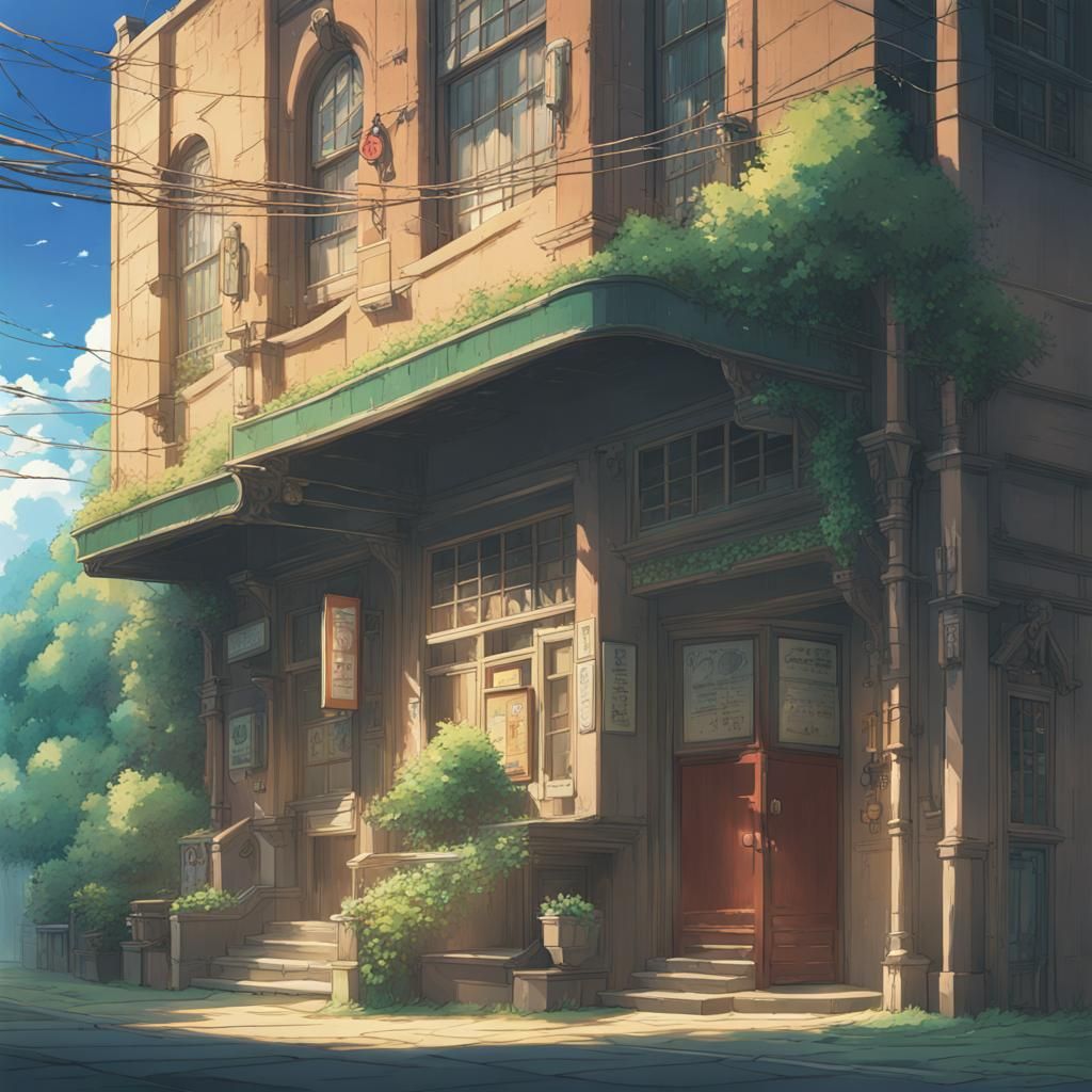 Anime Movie Theater in Studio Ghibli Style