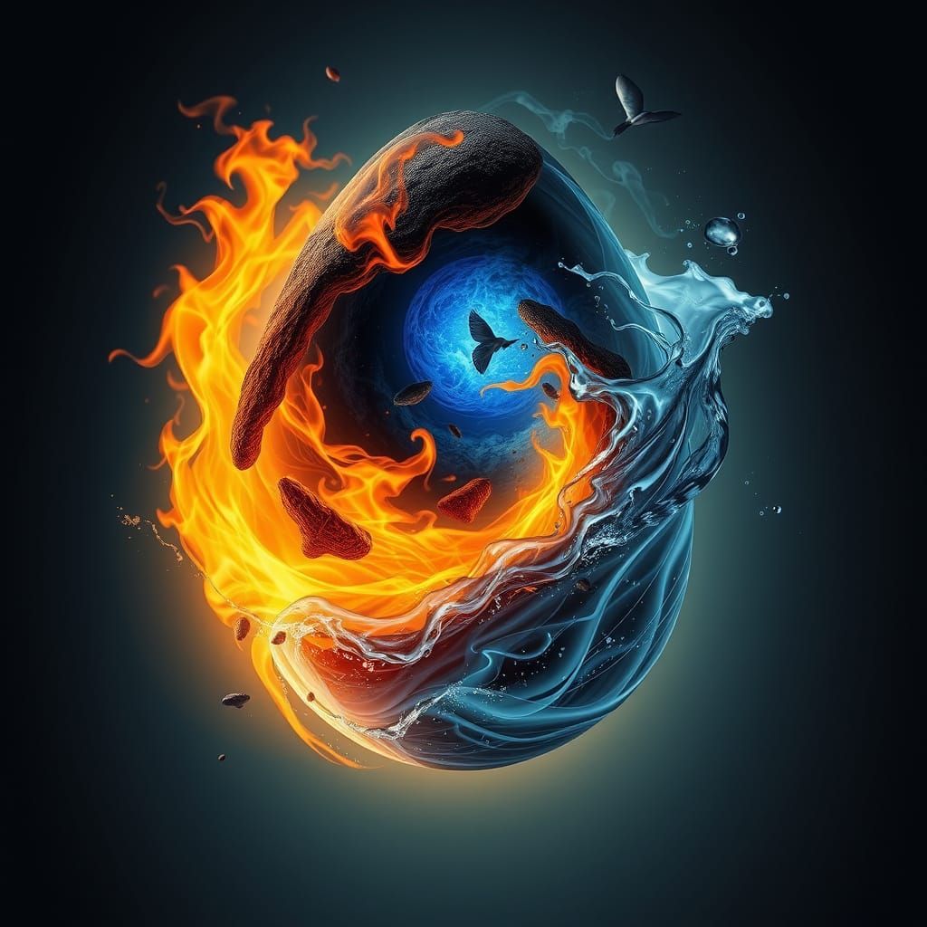 Cosmic Elemental Egg Born from Ancient Forces