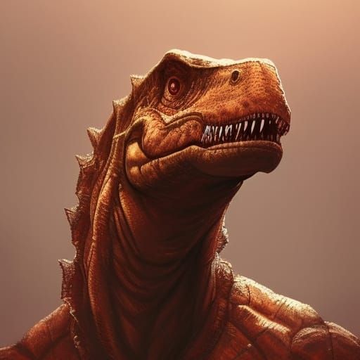 Cute Dinosaur Portrait in Hyperdetailed Concept Art