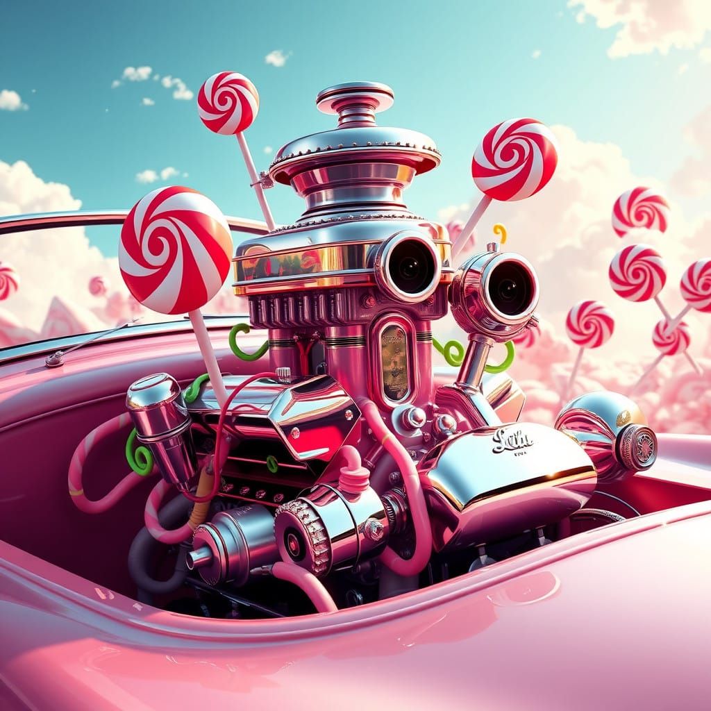 Fantastical Candyland Engine from Vintage Car