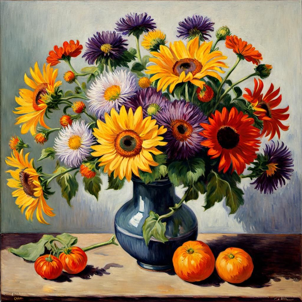 Floral Still Life in Impressionist Style