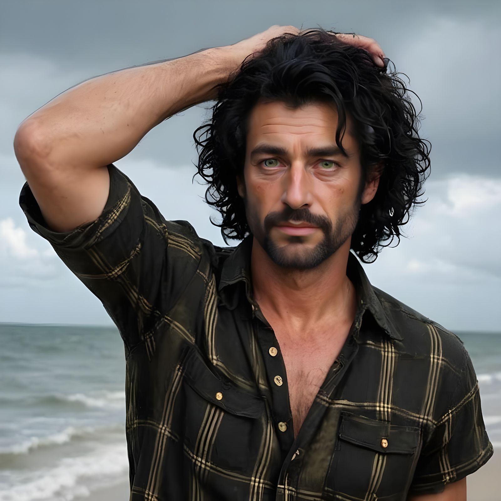 Shy Cajun Man with Chartreuse Eyes