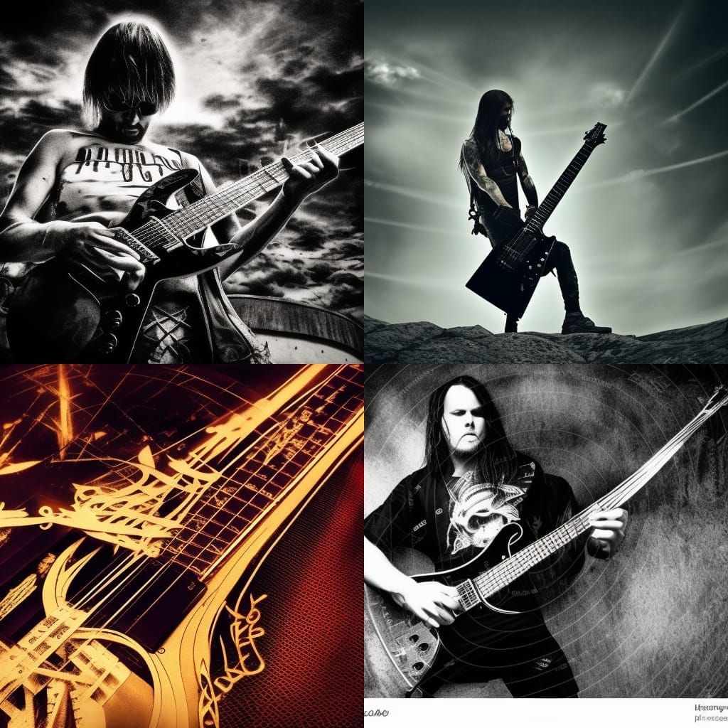 Heavy Metal Guitar in Gotic Style, Hyperrealistic