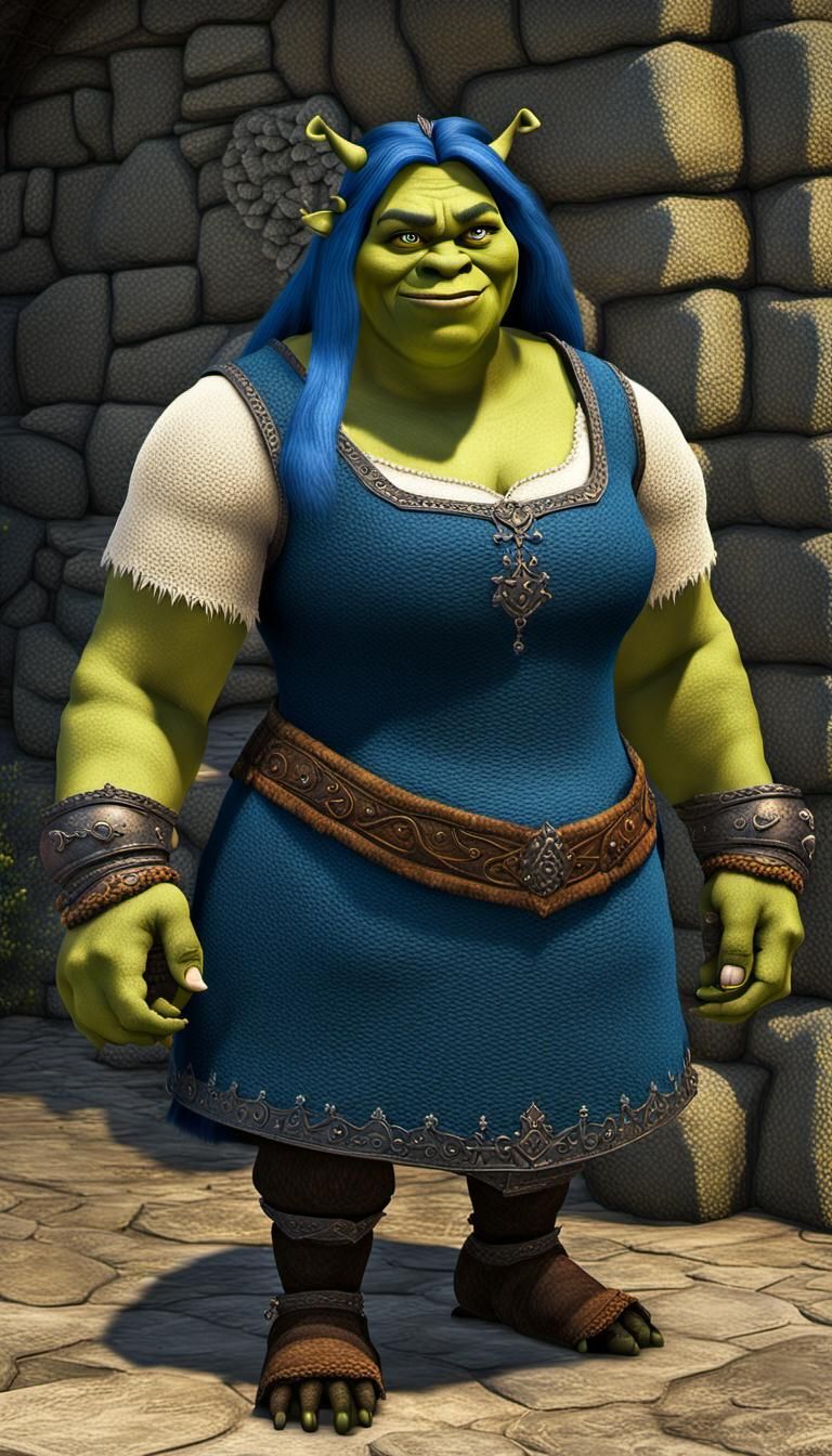 Ogre Princess with Club, Dark Fantasy Concept Art